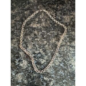 Milor Italy 925 Sterling Silver 18 Inch Necklace Palladium Plated. Heavy 42.5G